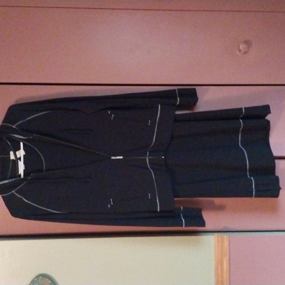 J Jill navy blue dress with matching hooded jacket. Size medium.